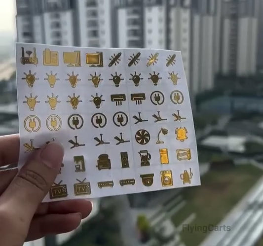 GOLD SWITCH BOARD STICKERS – 100/200 PCS
